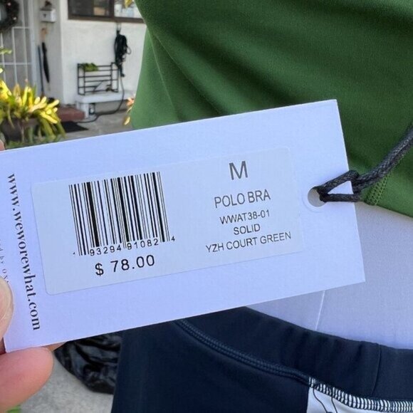 WeWoreWhat Revolve Womens Athletic Polo Bra Top MEDIUM In Court Green - Picture 3 of 7